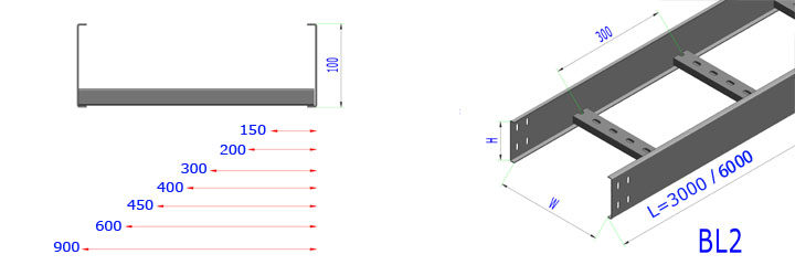 BL2-Steel-Cable-Ladder-H = 100-Factory